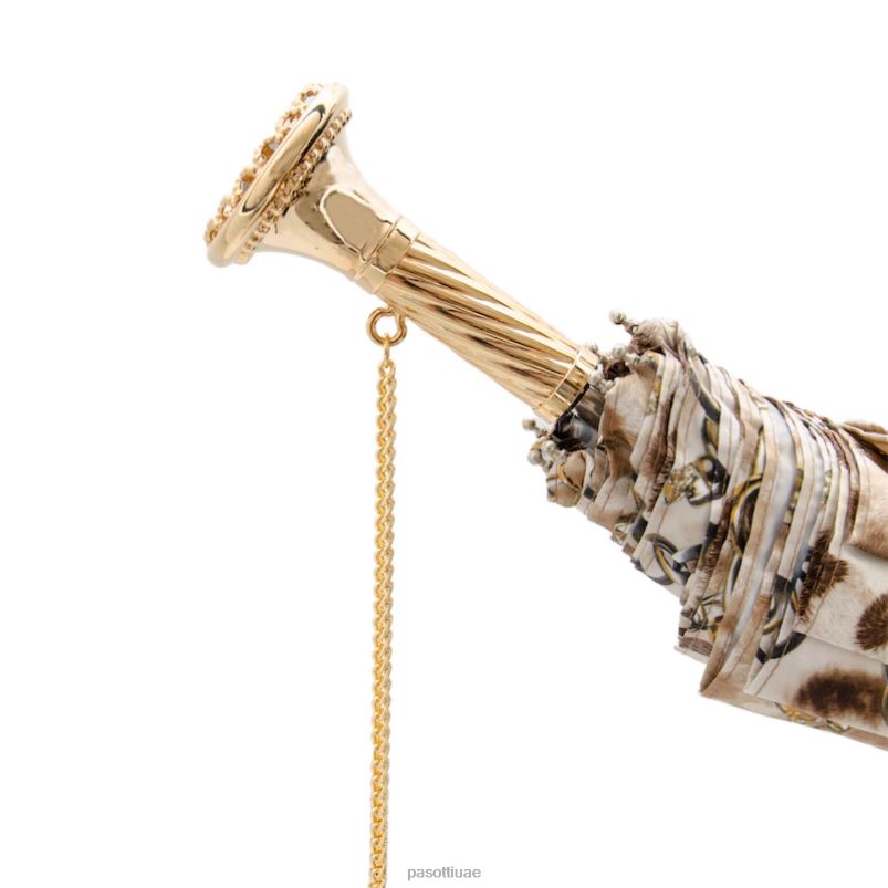 مظلة | 257 58002-6 ص 12 - مظلة قابلة للطي بطبعة جلد الفهد وسلاسل PASOTTI Z446V587